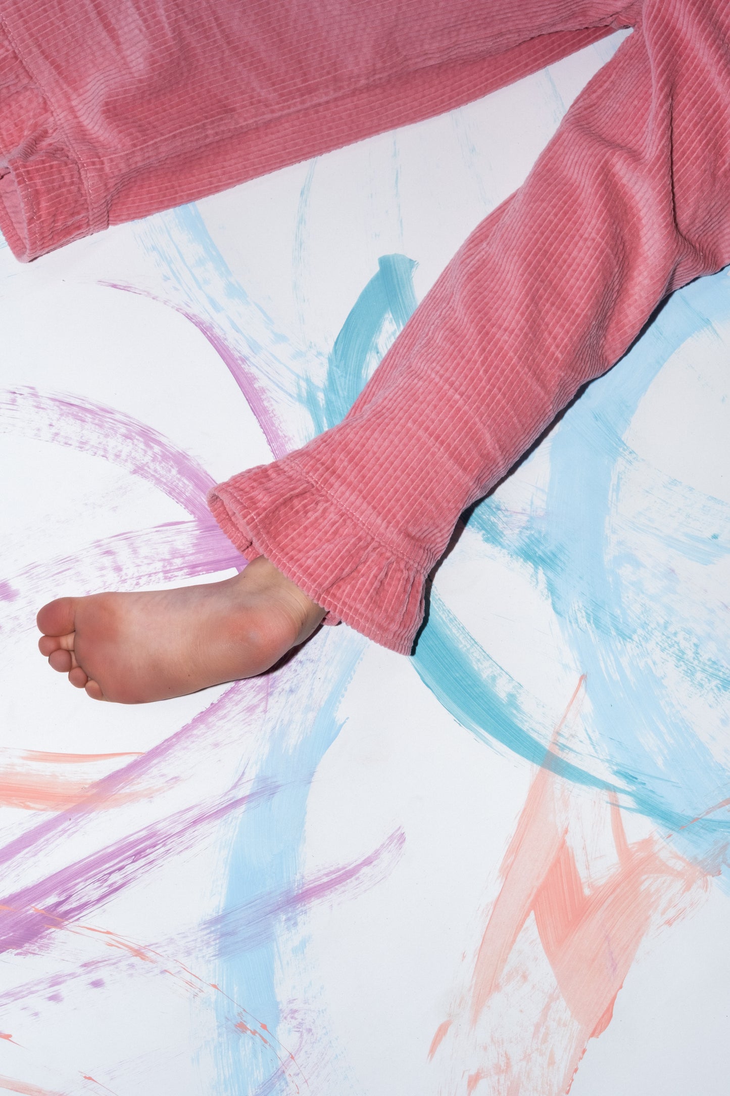 Organic Cord Frill Pant - Sorbet