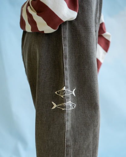 Fishy Business Denim Jumpsuit - Ash
