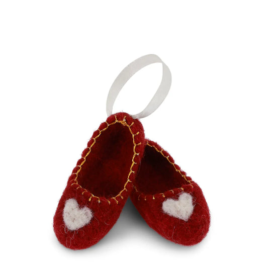 Ballerina Shoes Red with Bow Decoration