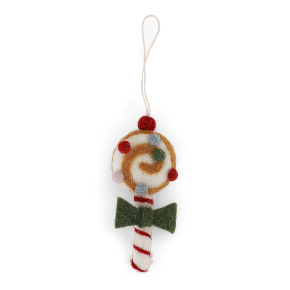 Christmas Candy Decoration with Green Bow
