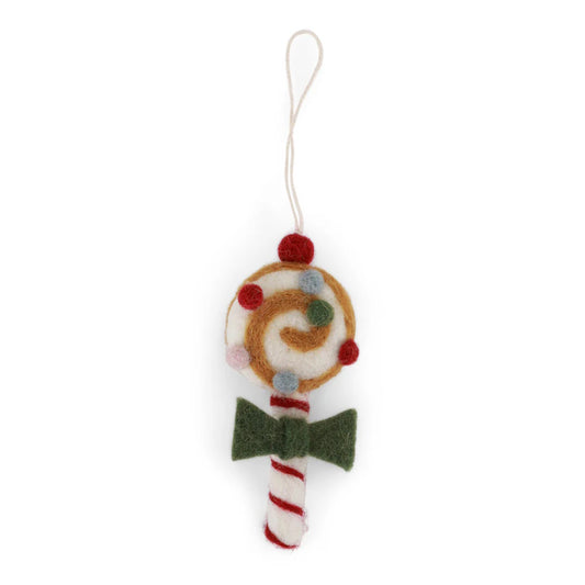 Christmas Candy Decoration with Green Bow