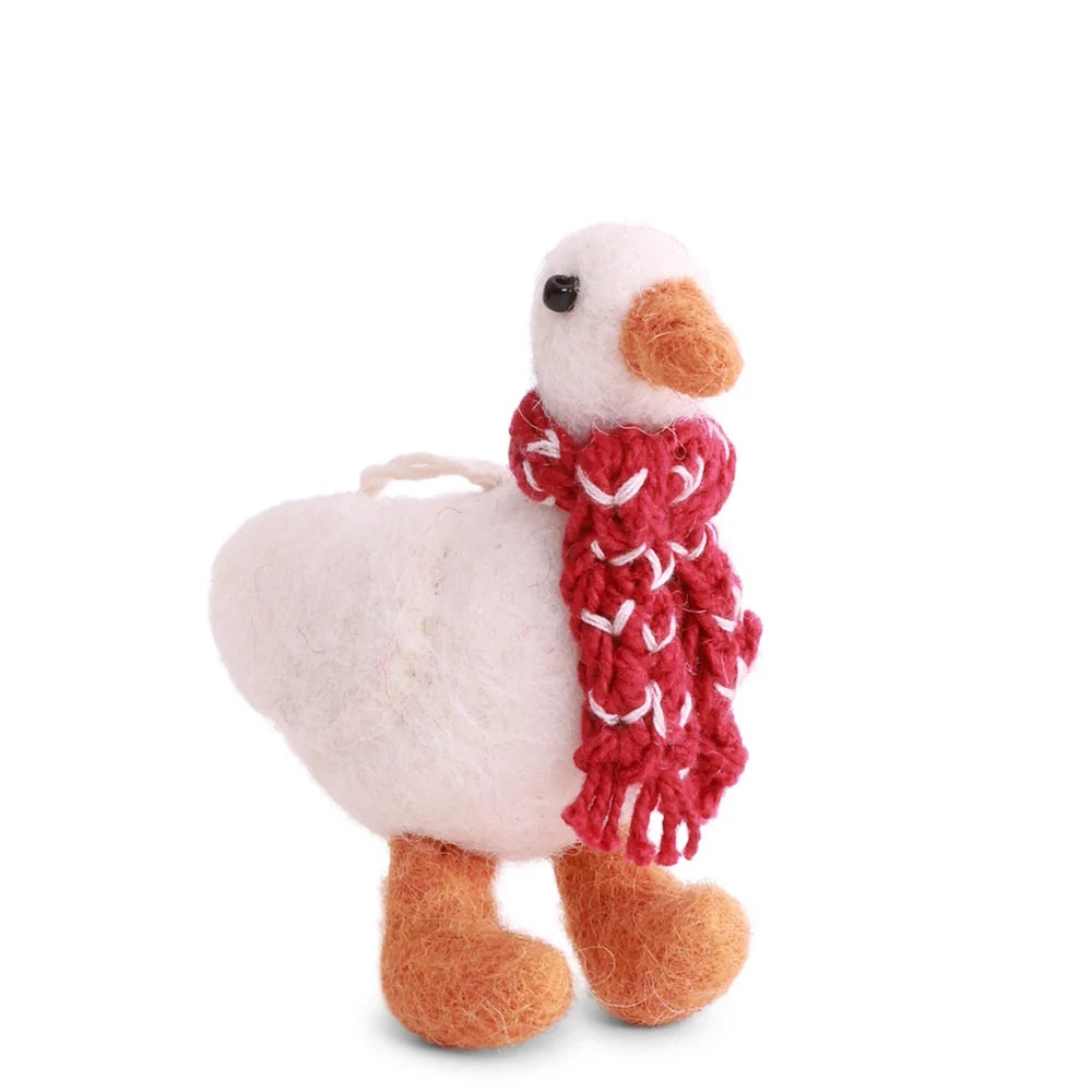 Goose with Scarf Felt Decoration