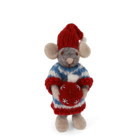 Mouse Girl Small Grey with Bauble