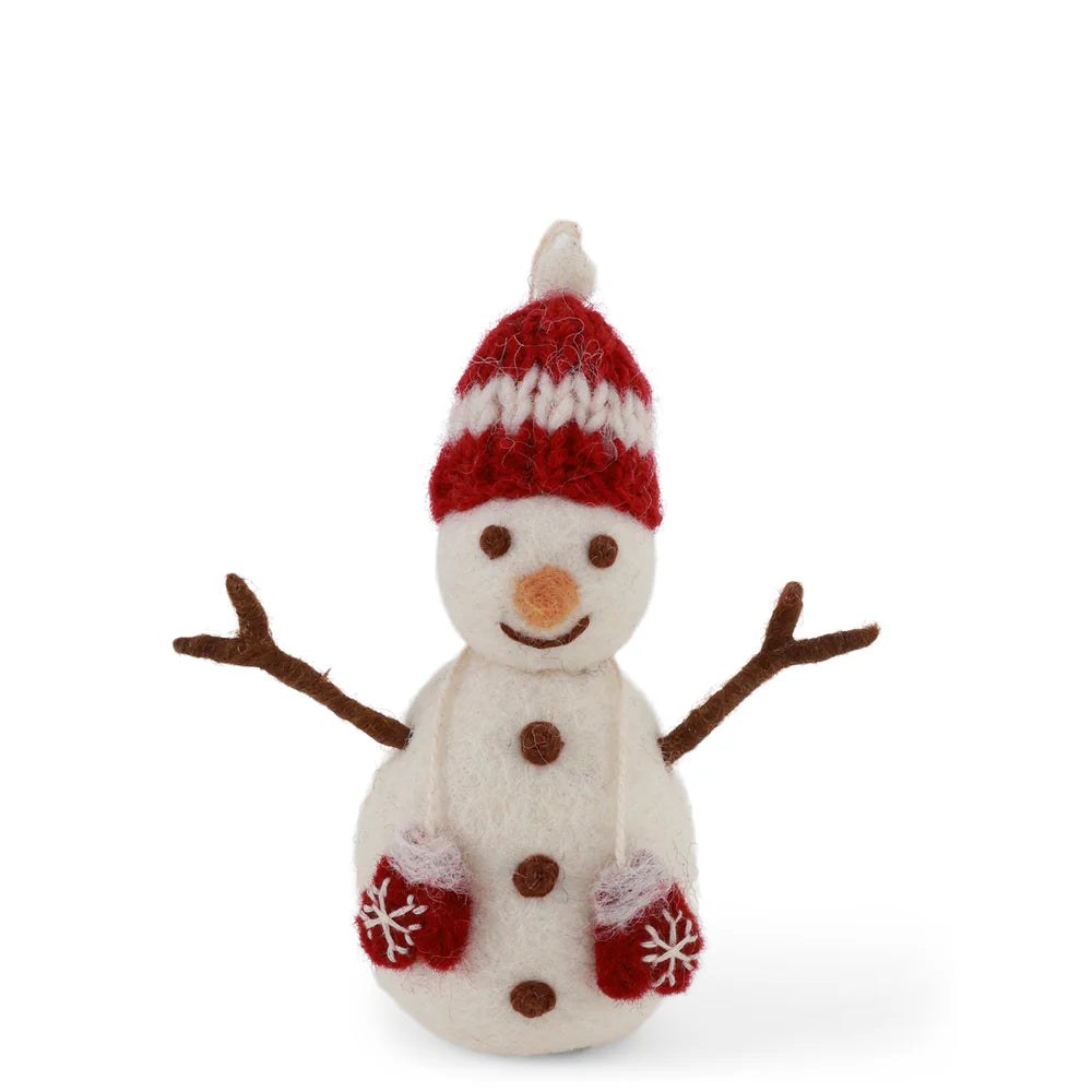 Snowman Red Hat & Mittens Decoration