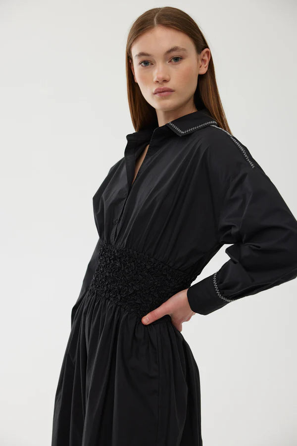 Hazel Dress Black ZigZag