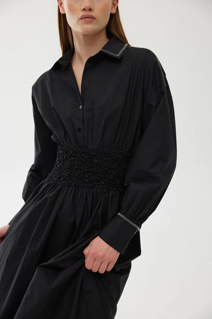 Hazel Dress Black ZigZag