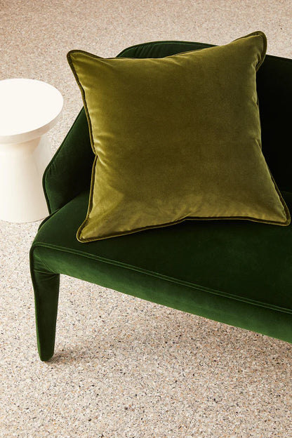 Big Velvet Cushion ~ Sicilian Olive