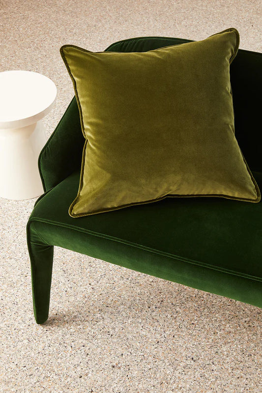 Big Velvet Cushion ~ Sicilian Olive