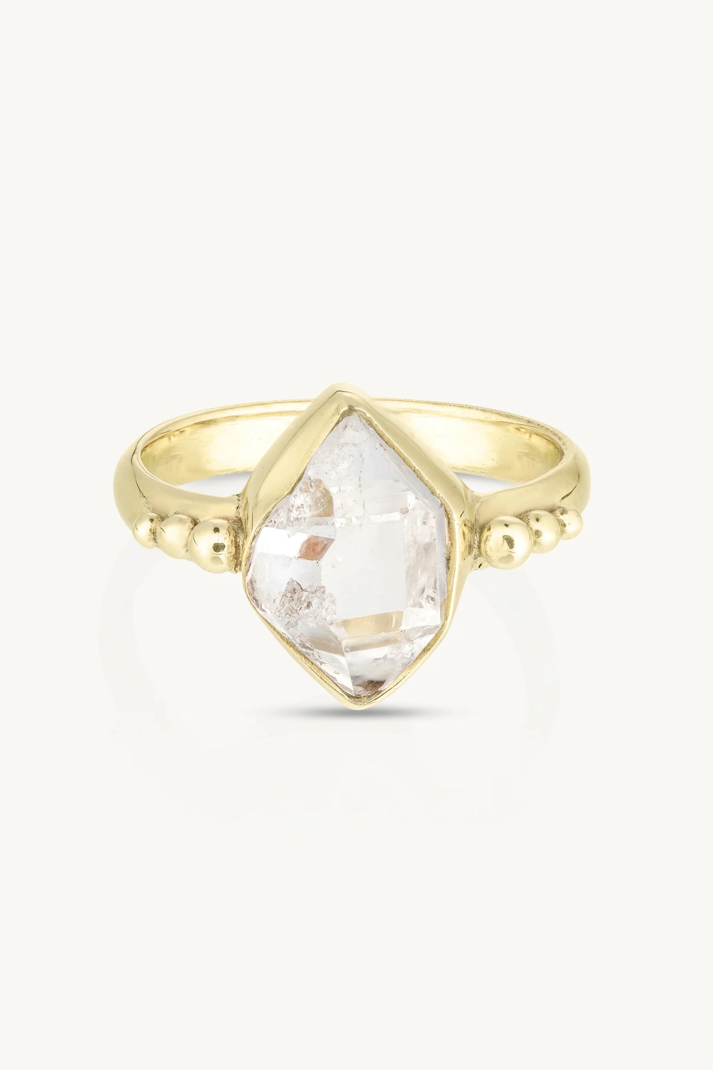 Herkimer Diamond Gold Ring ~ 7/M