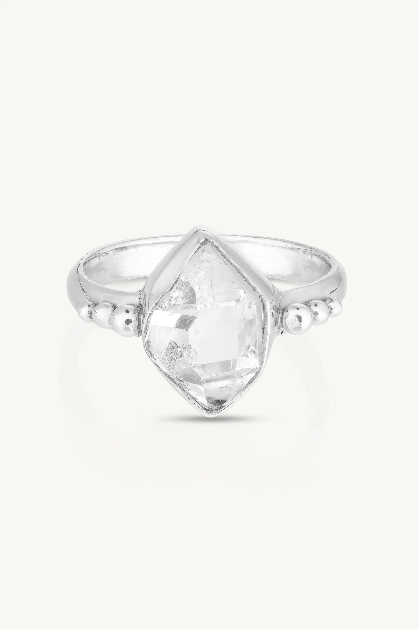 Herkimer Diamond Silver Ring ~ 8/L