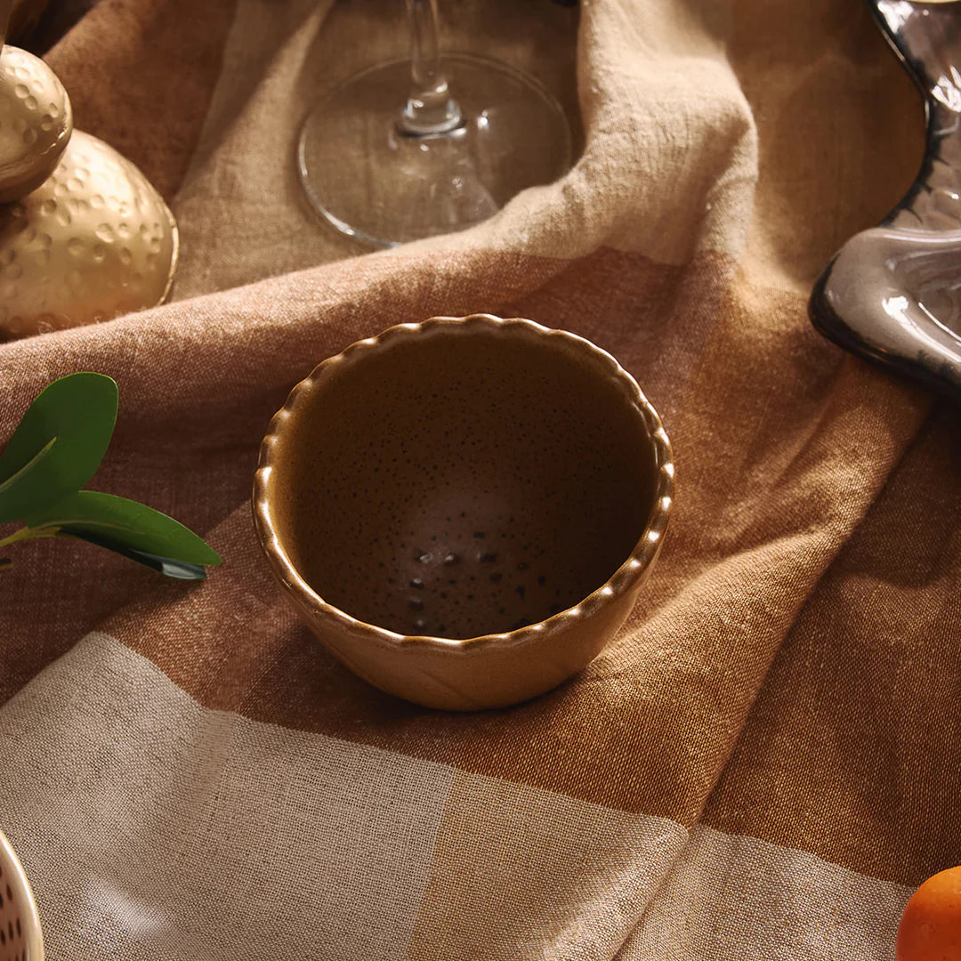 Magnus Scalloped Bowl - Brown