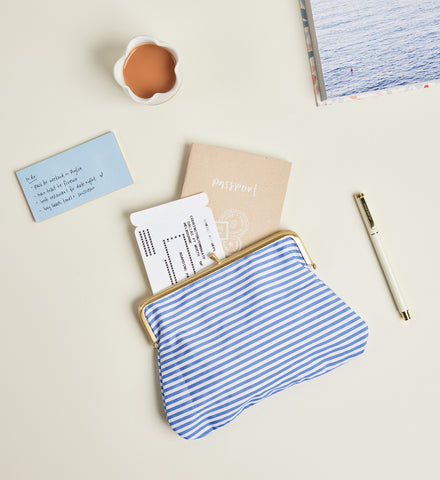 Everything Clutch Petite Amalfi Stripe