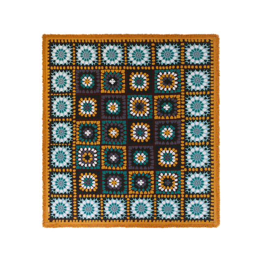 Granny Square Throw Kingfisher