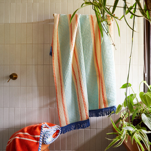 Tishy Waffle Bath Sheet Hydrangea