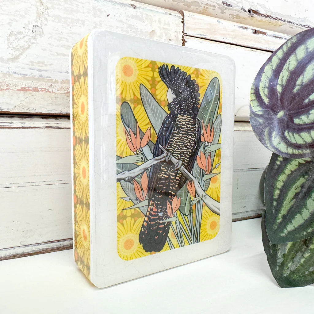 Red Tailed Black Cockatoo Mini Art Tile