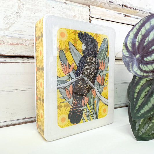 Red Tailed Black Cockatoo Mini Art Tile
