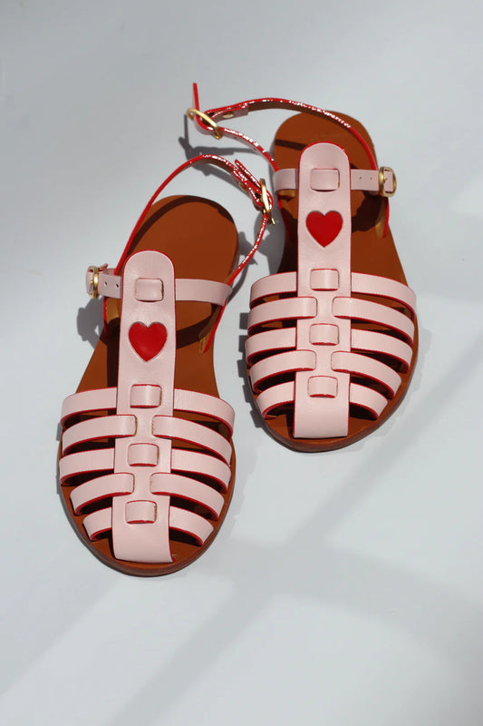 Fisherman Sandals ~ Rose + Red Heart