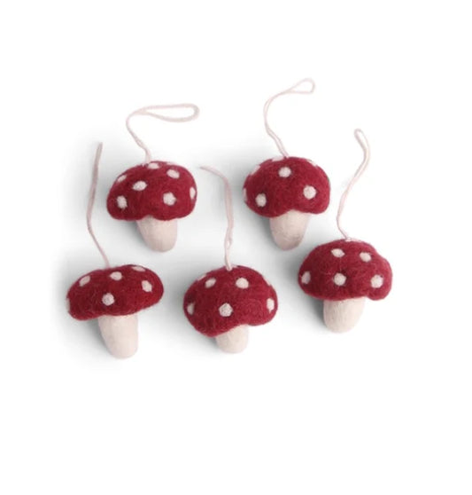 Mini Felt Mushroom Decoration 5pk