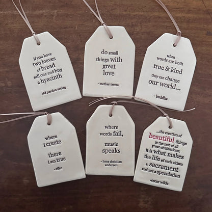 Ceramic Quote Tag