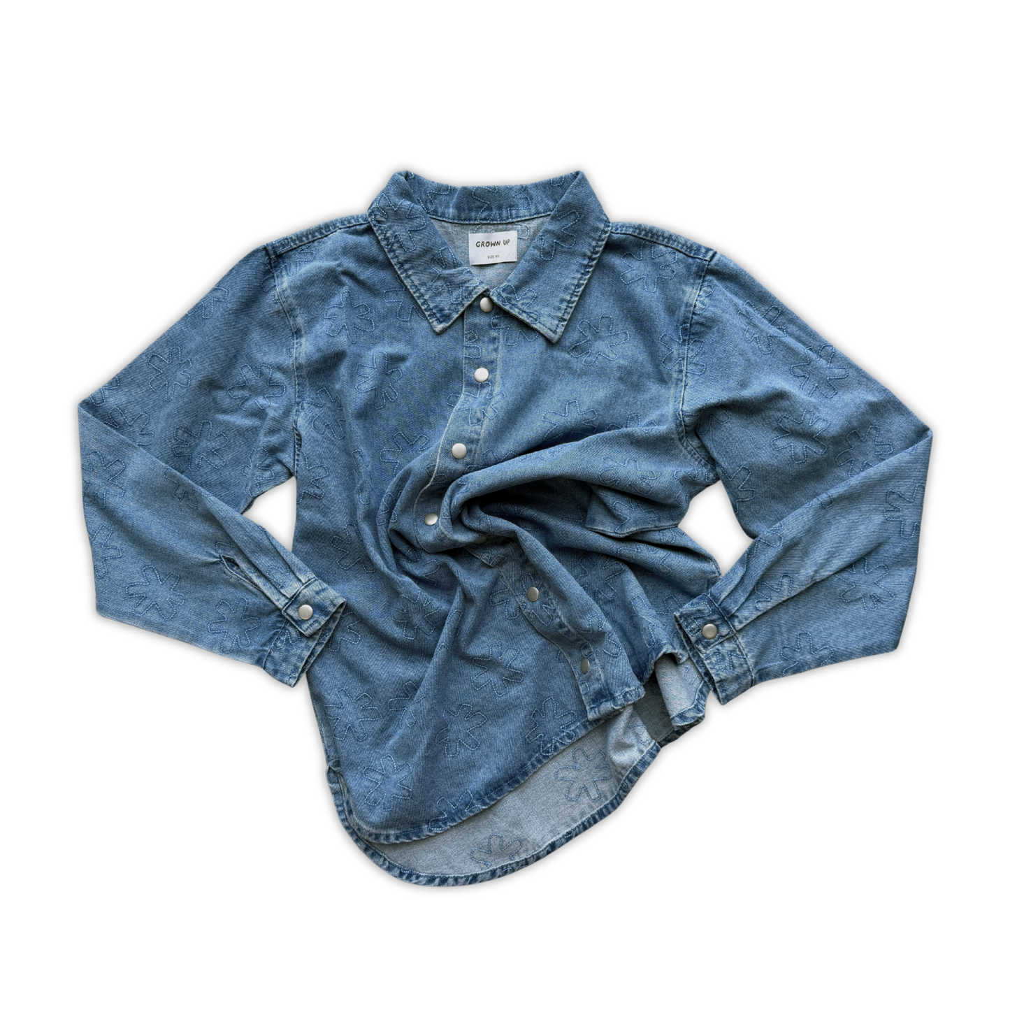 Ladies Organic Starlight Embroidery Denim Shirt