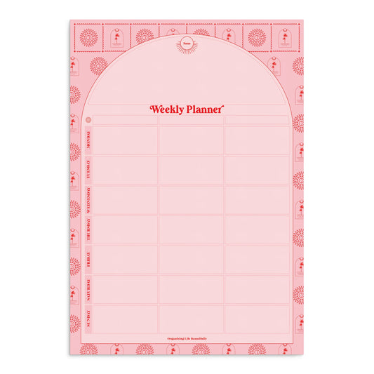 Magnet Weekly Planner Pink and Red A3