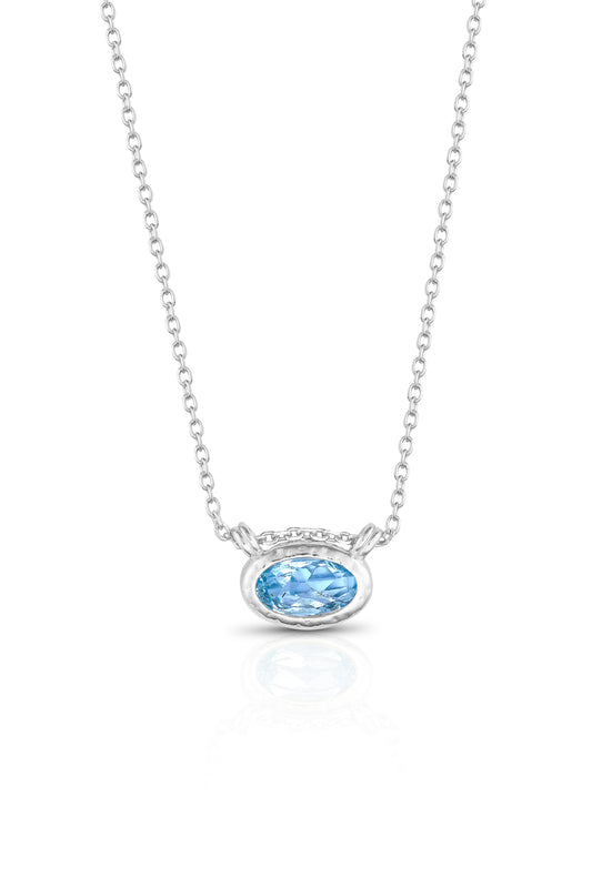 Luna Sky Blue Topaz Silver Necklace