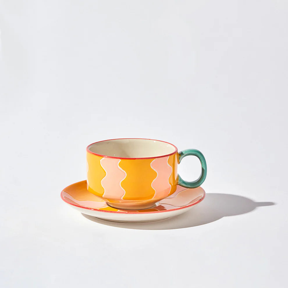 Pink Lyon Cup + Saucer Set