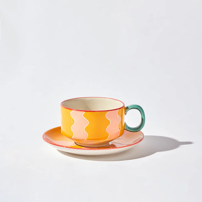 Pink Lyon Cup + Saucer Set
