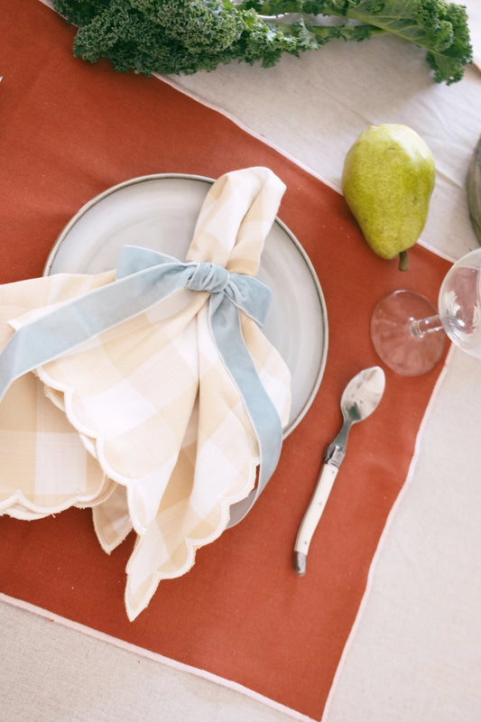 Velvet Napkin Ring Set ~ Duck Egg Blue