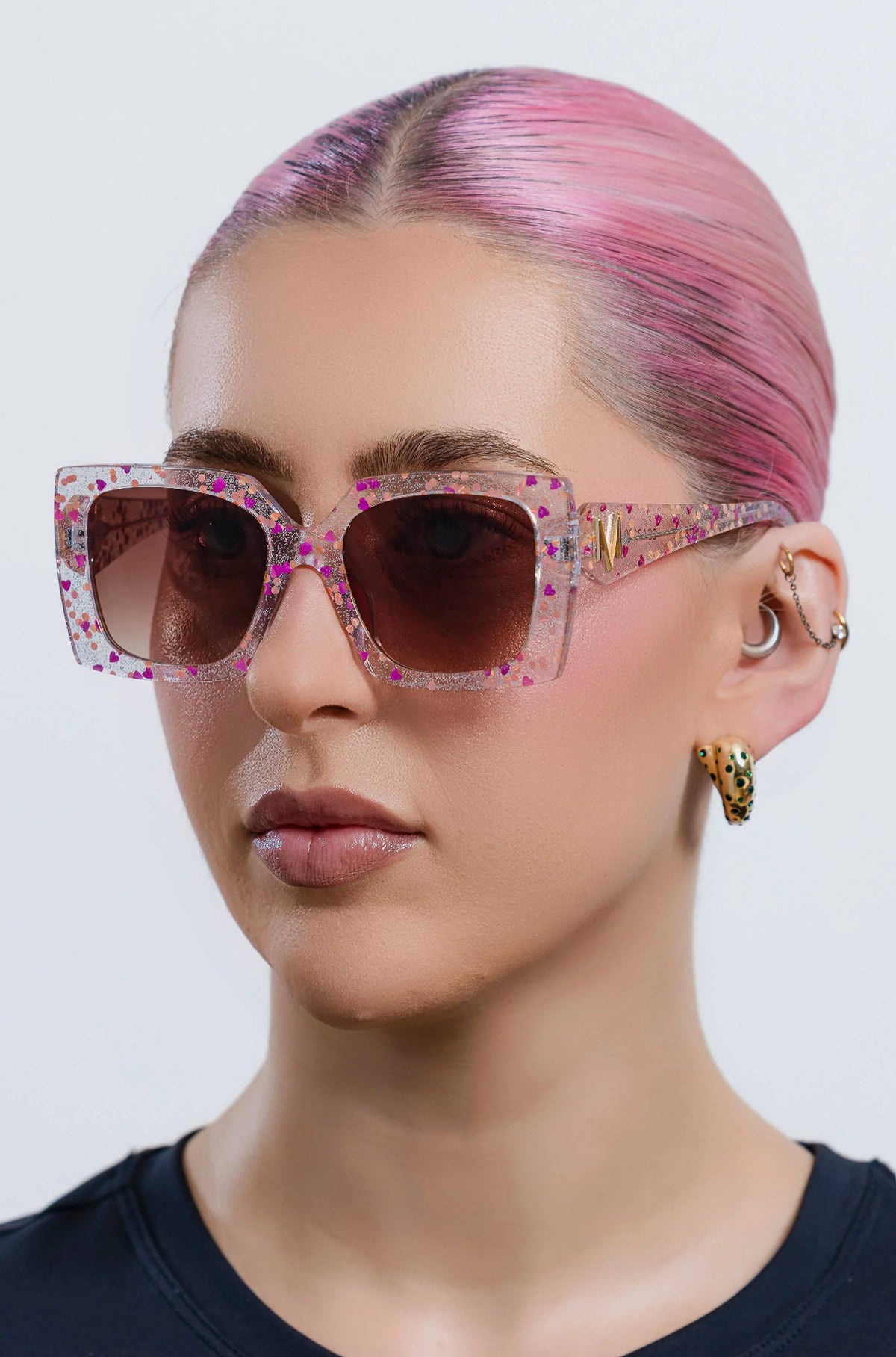 Glitterati Pink Glitter Sunglasses