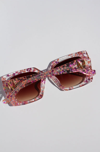 Glitterati Pink Glitter Sunglasses