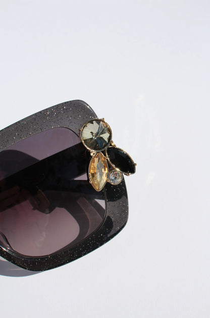 Liquorich Black Glitter Sunglasses