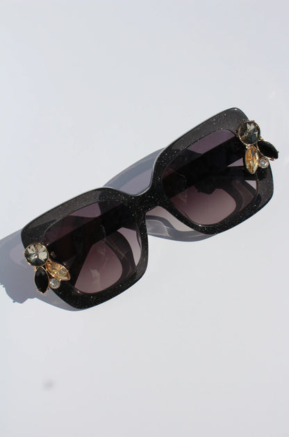 Liquorich Black Glitter Sunglasses