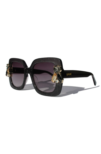 Liquorich Black Glitter Sunglasses
