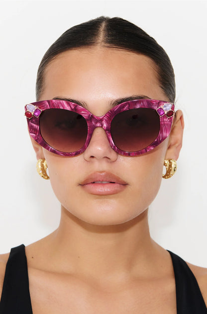 Rubeye Magenta Marble Sunglasses