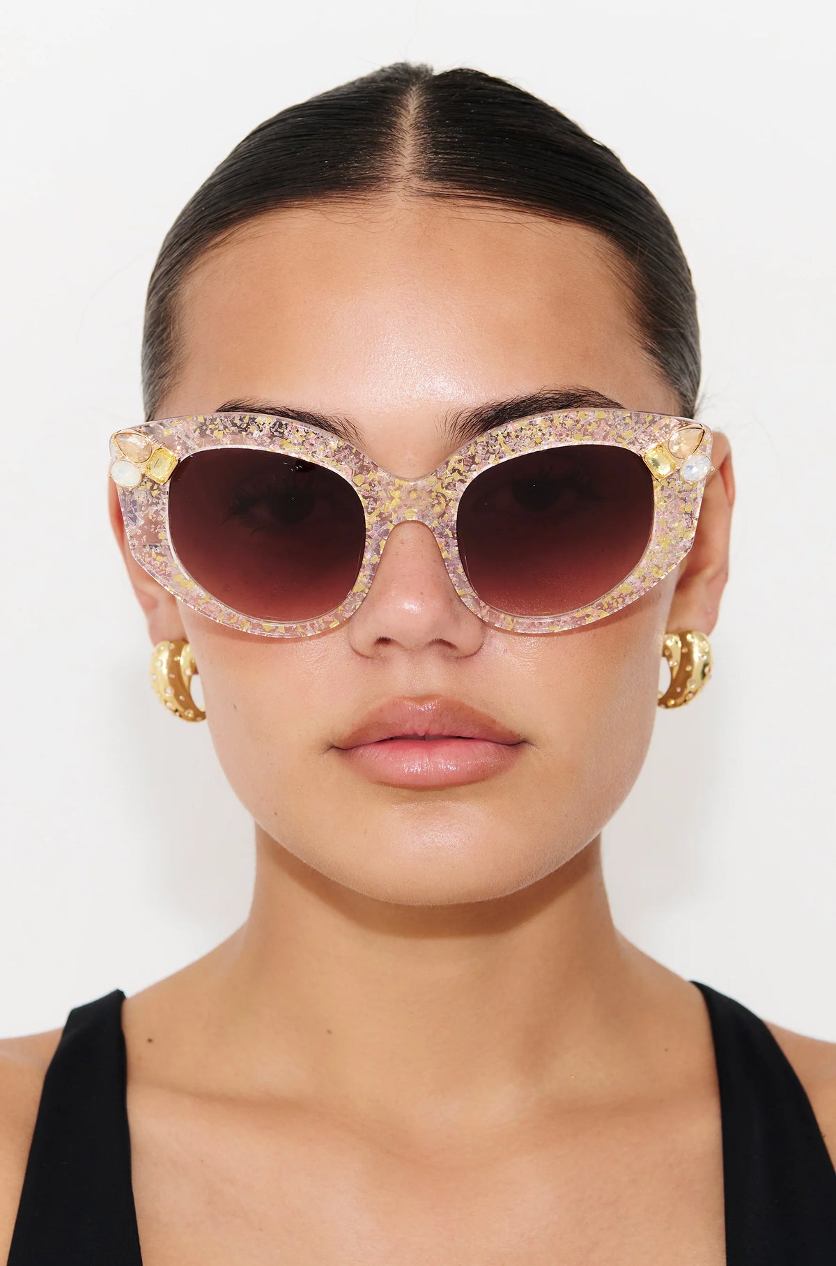 Iridesca Gold + Glitter Sunglasses