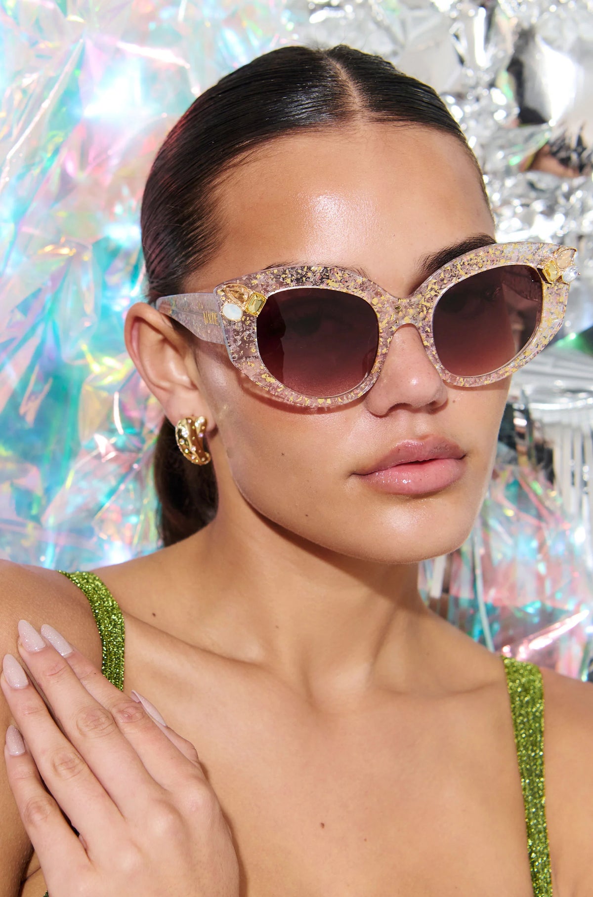Iridesca Gold + Glitter Sunglasses