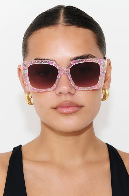 Glitterati Pink Glitter Sunglasses