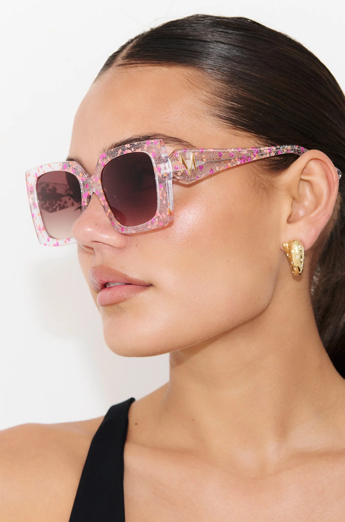 Glitterati Pink Glitter Sunglasses