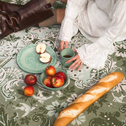 Ornate Floral Throw - Fern