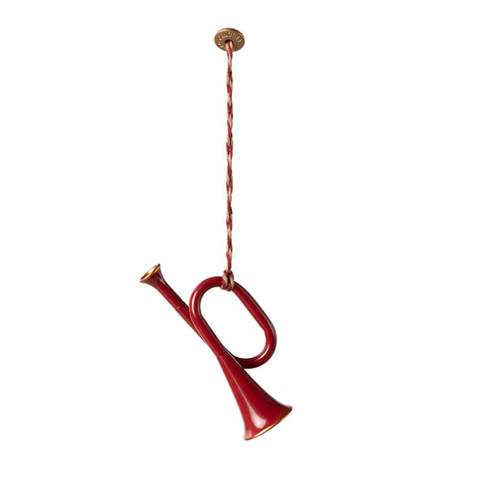 Metal Ornament Trumpet - Red