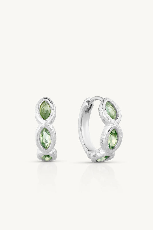 Maya Apatite Silver Huggies