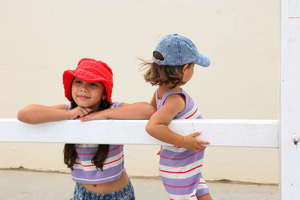 Bubble Terry Towelling Bucket Hat - Fiesta