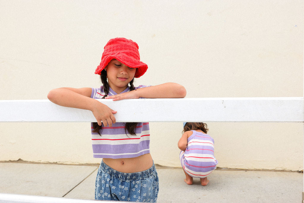 Bubble Terry Towelling Bucket Hat - Fiesta