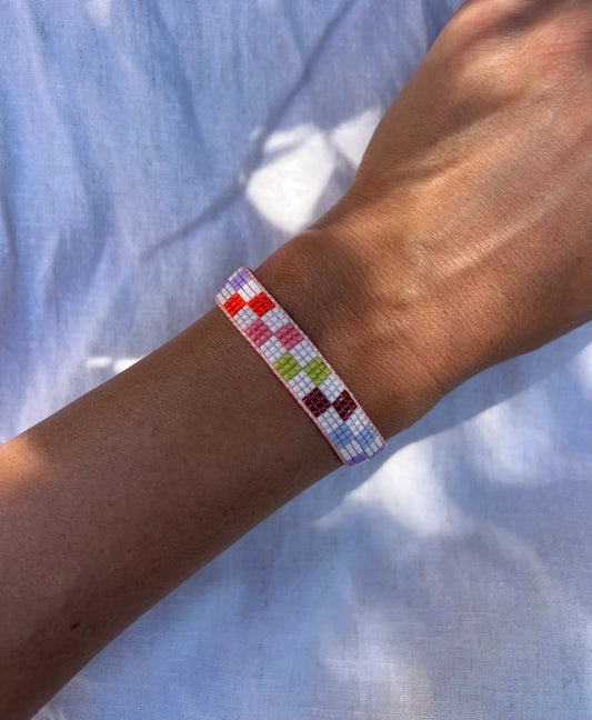 Multi Check Beaded Bracelet