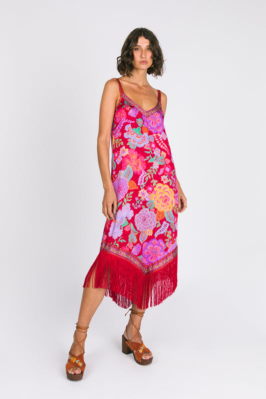 Holly Midi Dress - Royal Rouge