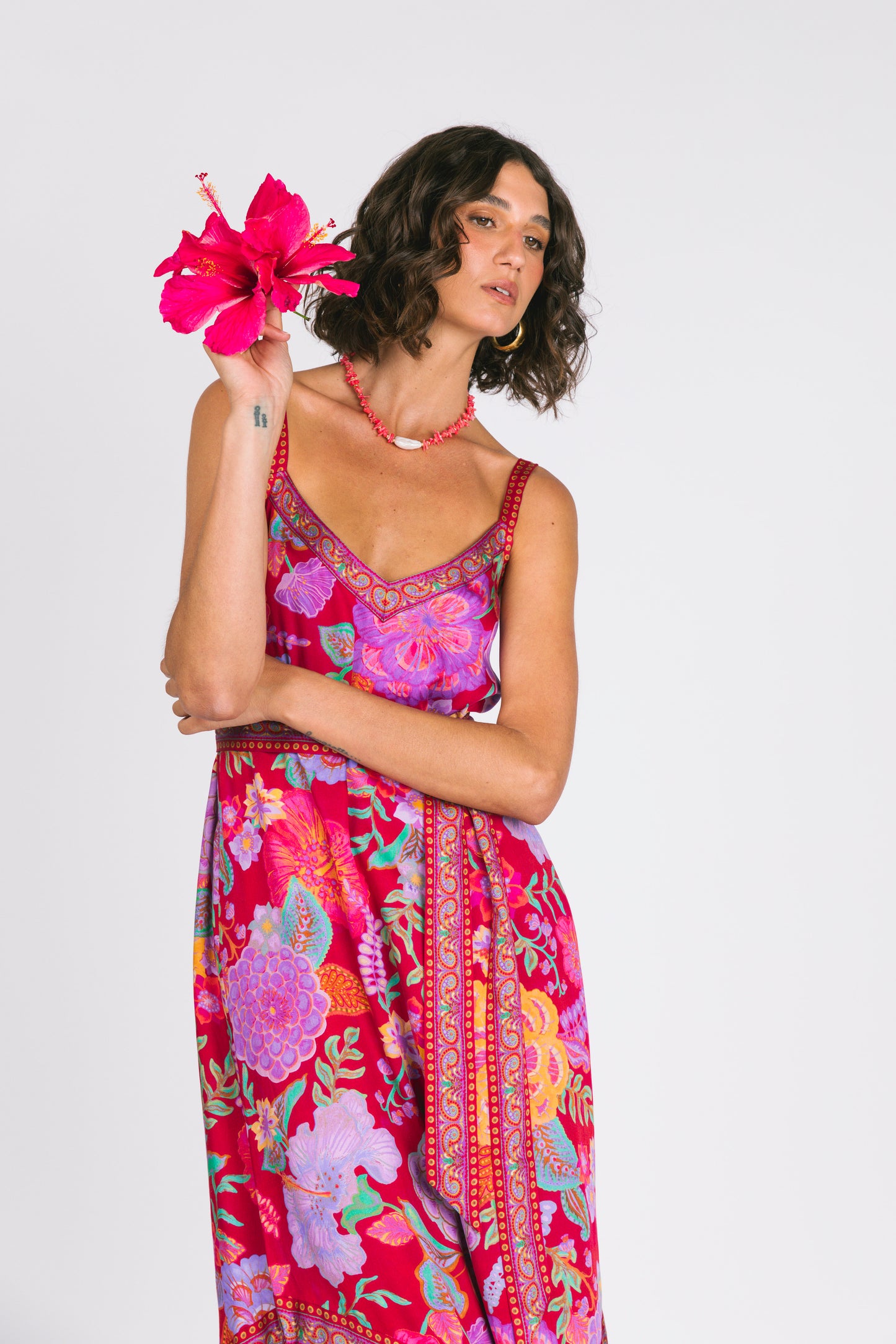 Holly Midi Dress - Royal Rouge