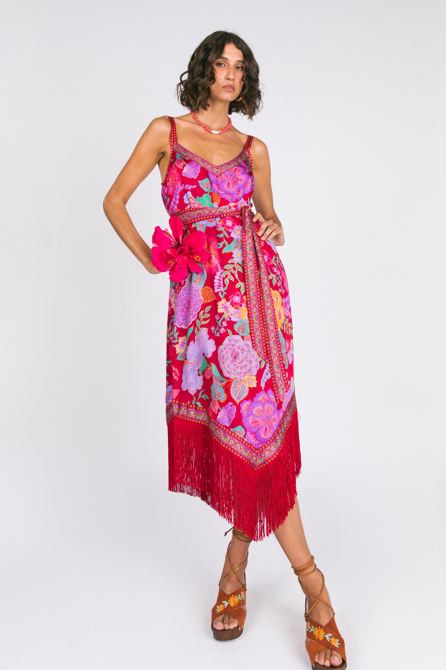 Holly Midi Dress - Royal Rouge