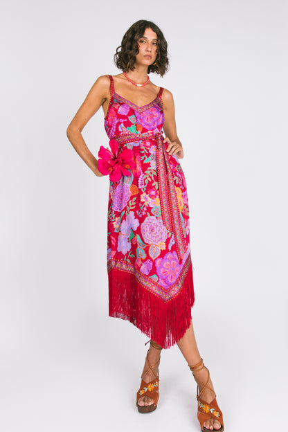 Holly Midi Dress - Royal Rouge