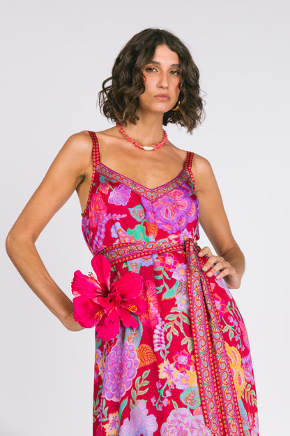 Holly Midi Dress - Royal Rouge